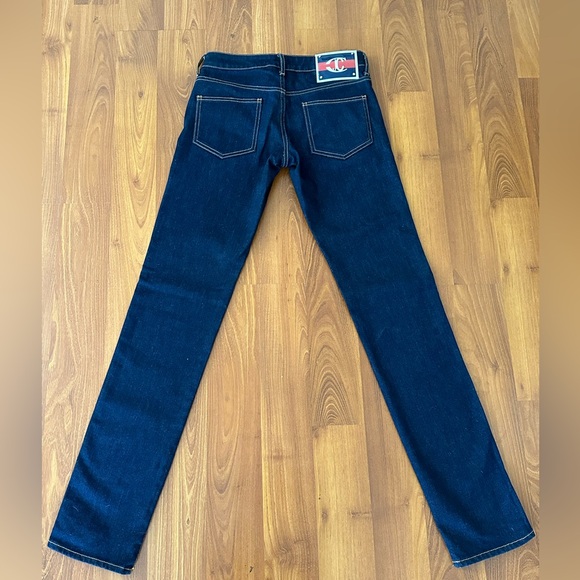 JustCavalli dark blue denim pants with round flat gold studs on the side Size 27 - Picture 2 of 15
